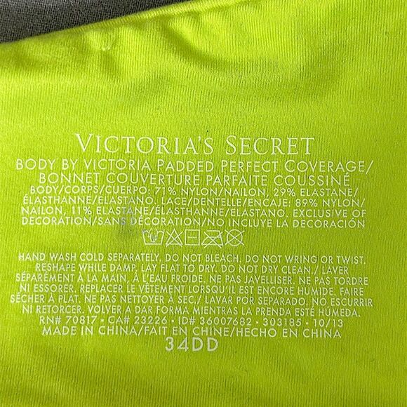 Victoria Secret Bra 34E 34DD Push Up Convertible Neon Green - Picture 10 of 10